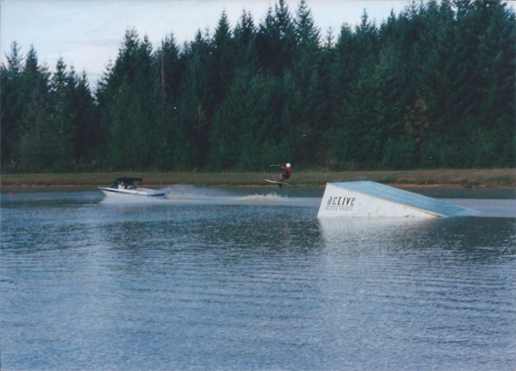 active, Boat on water with waterboard