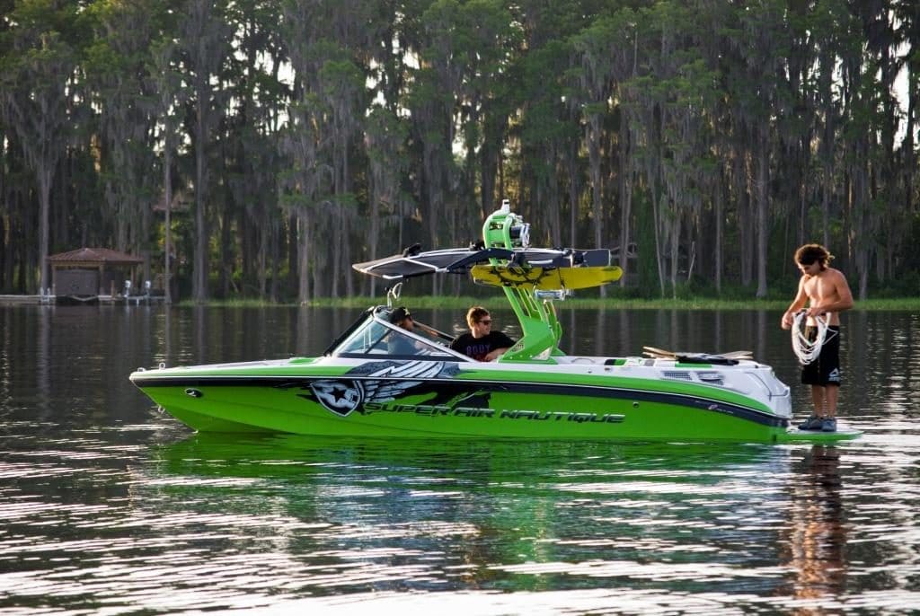 2010 Green boat in water